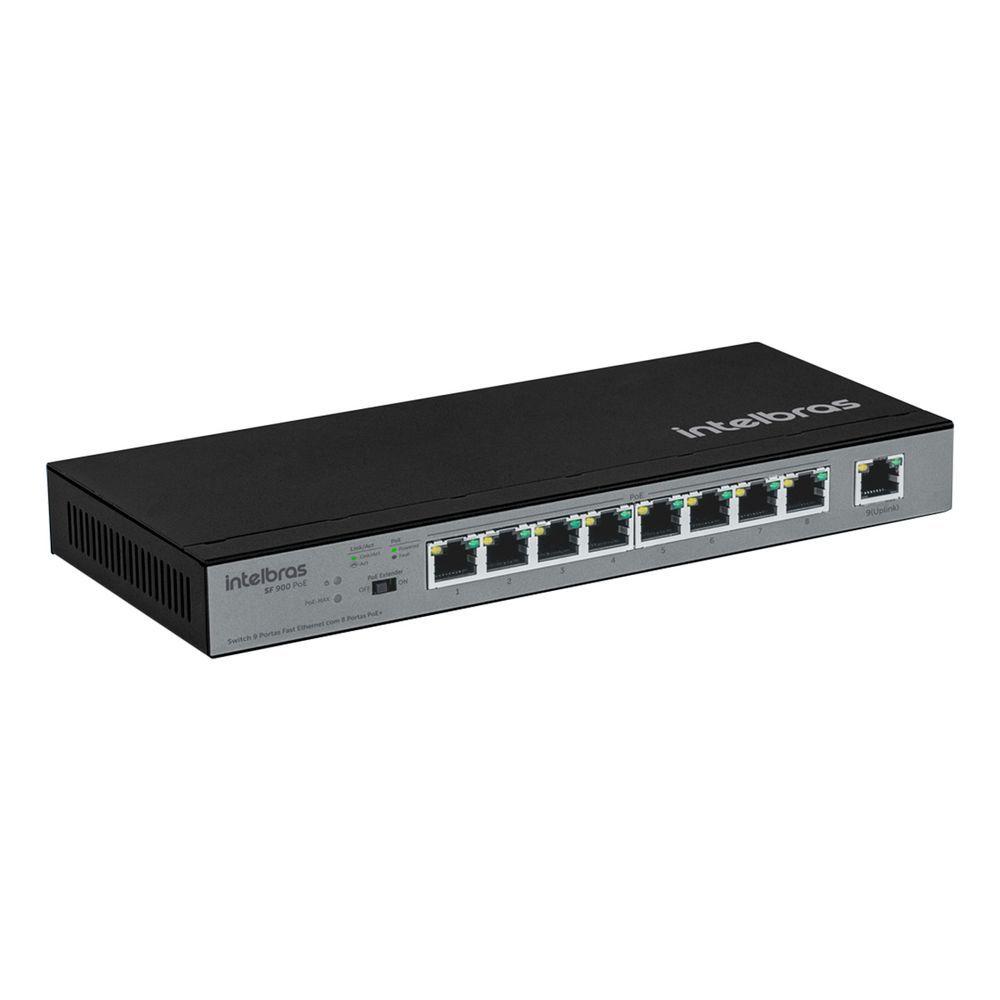 Miniatura Switch 9 Portas Fast Ethernet C/ 8 Portas Poe+ Sf 900 Hi-poe 4760040