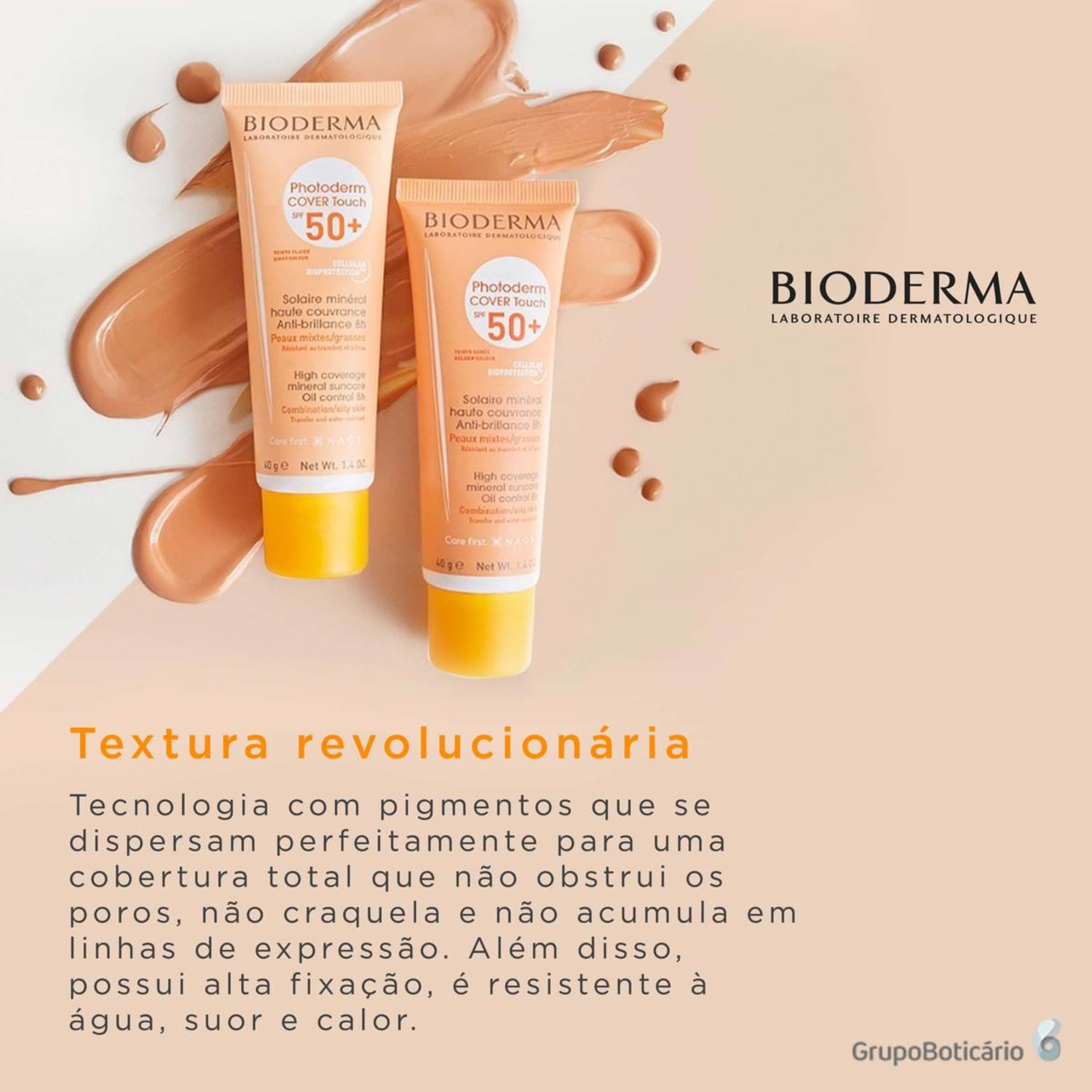 Miniatura Bioderma Photoderm Cover Touch FPS 50+ Dourado Protetor 40g