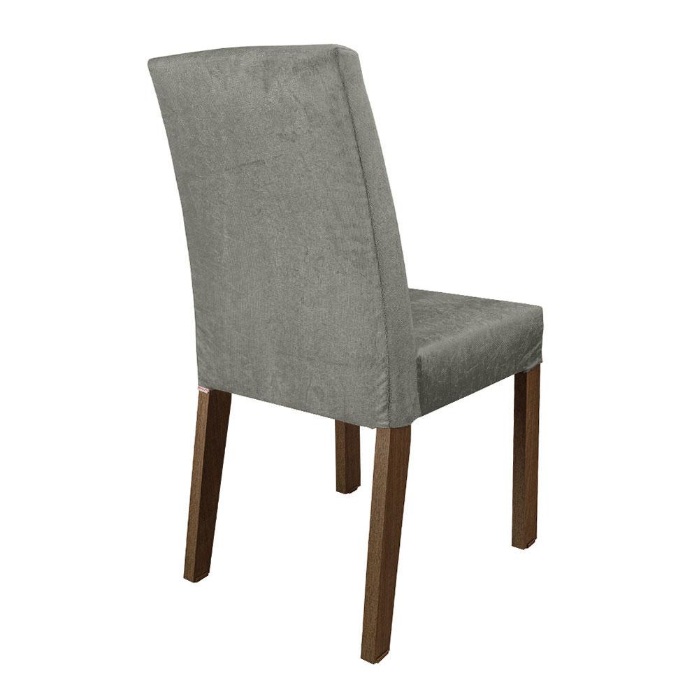 Conjunto Sala de Jantar Mesa Tampo de Vidro 6 Cadeiras Geórgia Madesa Rustic/Branco/Silver