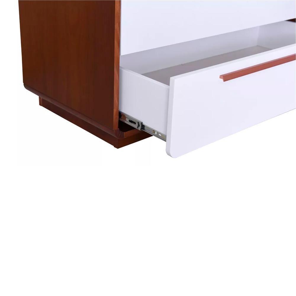 Miniatura Cômoda Infantil Evolutiva Redonda Cor Branca Com Madeira Mel Branco