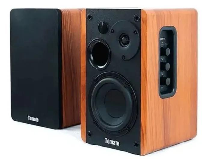 Miniatura Caixa Som Bluetooth 100W Madeira Acústica Superior