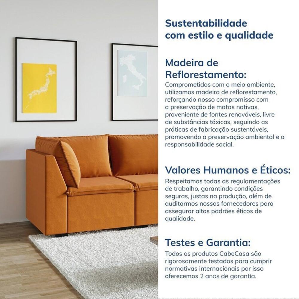 Miniatura Sofá Modular 2 Módulos Canto 1 Módulo Central Zen Cabecasa Madeiramadeira Mostarda