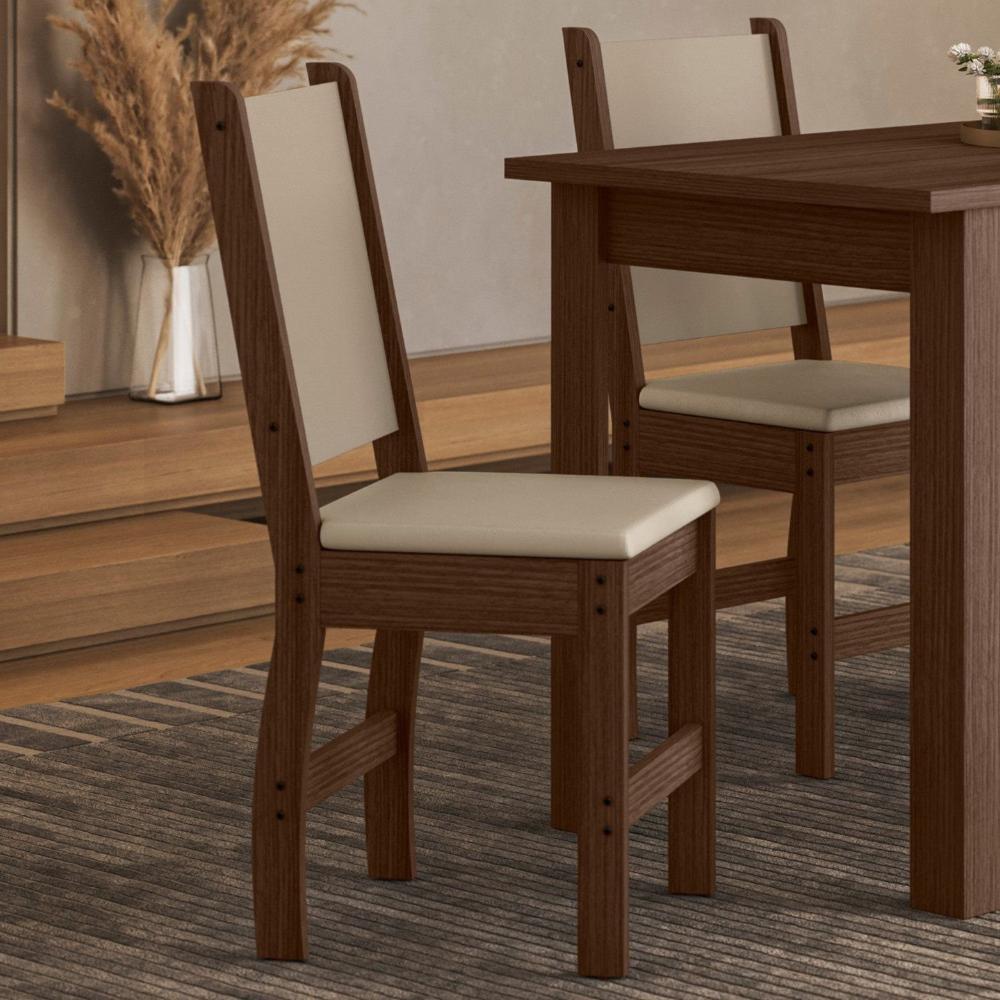 Miniatura Conjunto 6 Cadeiras para Cozinha Clara Amêndoa/Savana