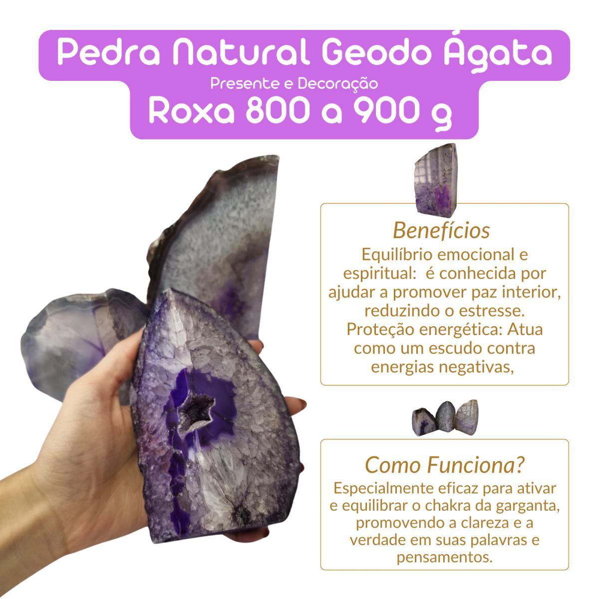 Miniatura Pedra Natural Geodo Ágata Roxa 800 A 900 Gramas Decoração