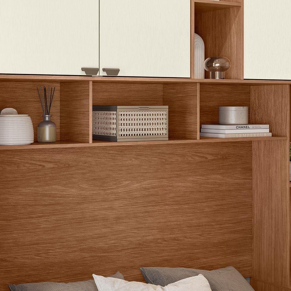 Guarda-roupa Modulado Casal MDP Lugano Jatobá/Areia
