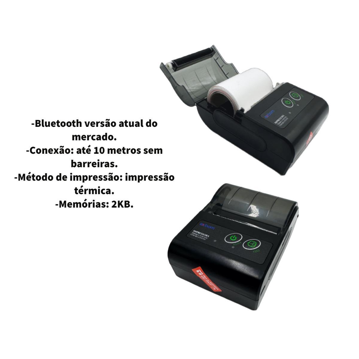 Miniatura Mini Impressora Térmica Bluetooth 58Mm Aposta Pedido Deliver