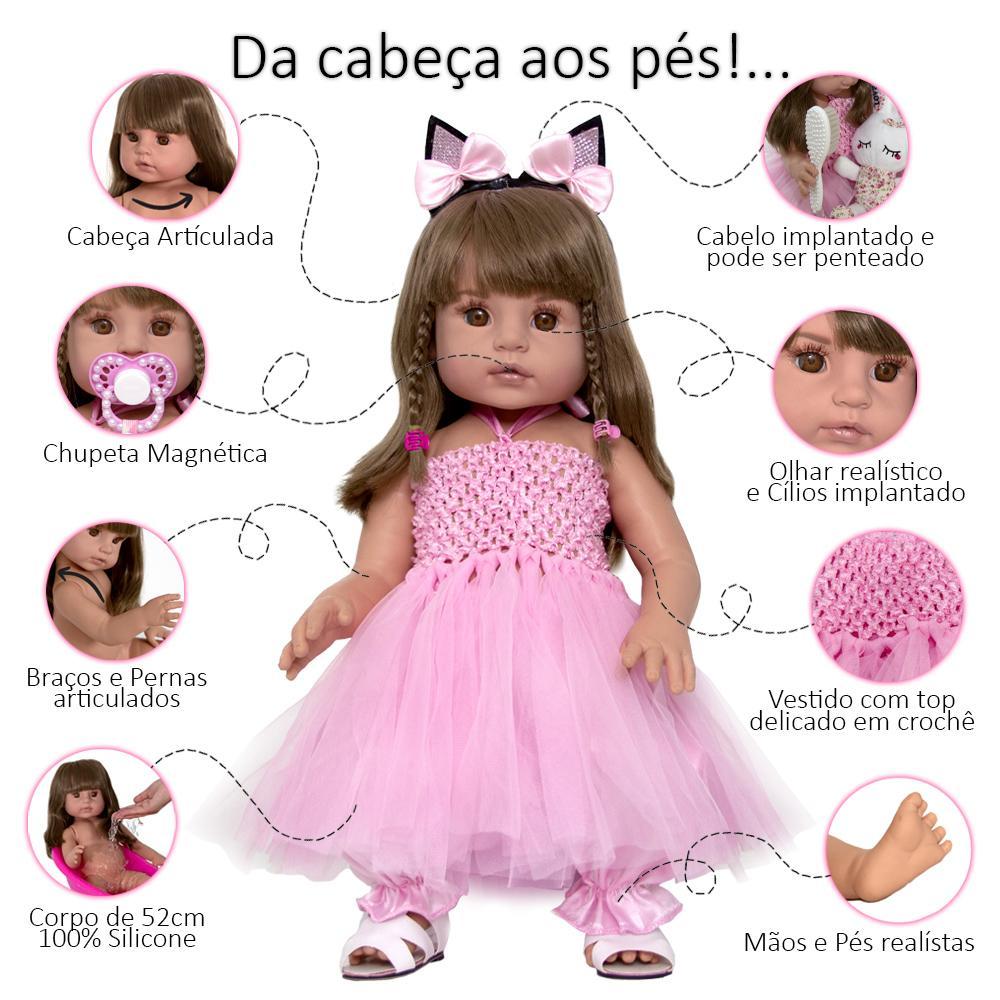 Bebe Reborn Menina Bailarina Boneca Realista Silicone Luxo