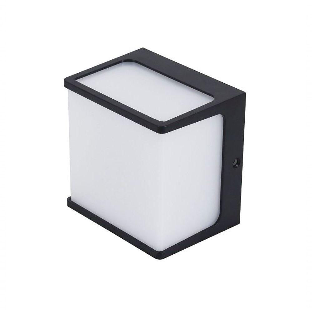 Miniatura Arandela Led 8w Hansa 3000k Preta Ip65 Bivolt Gaya