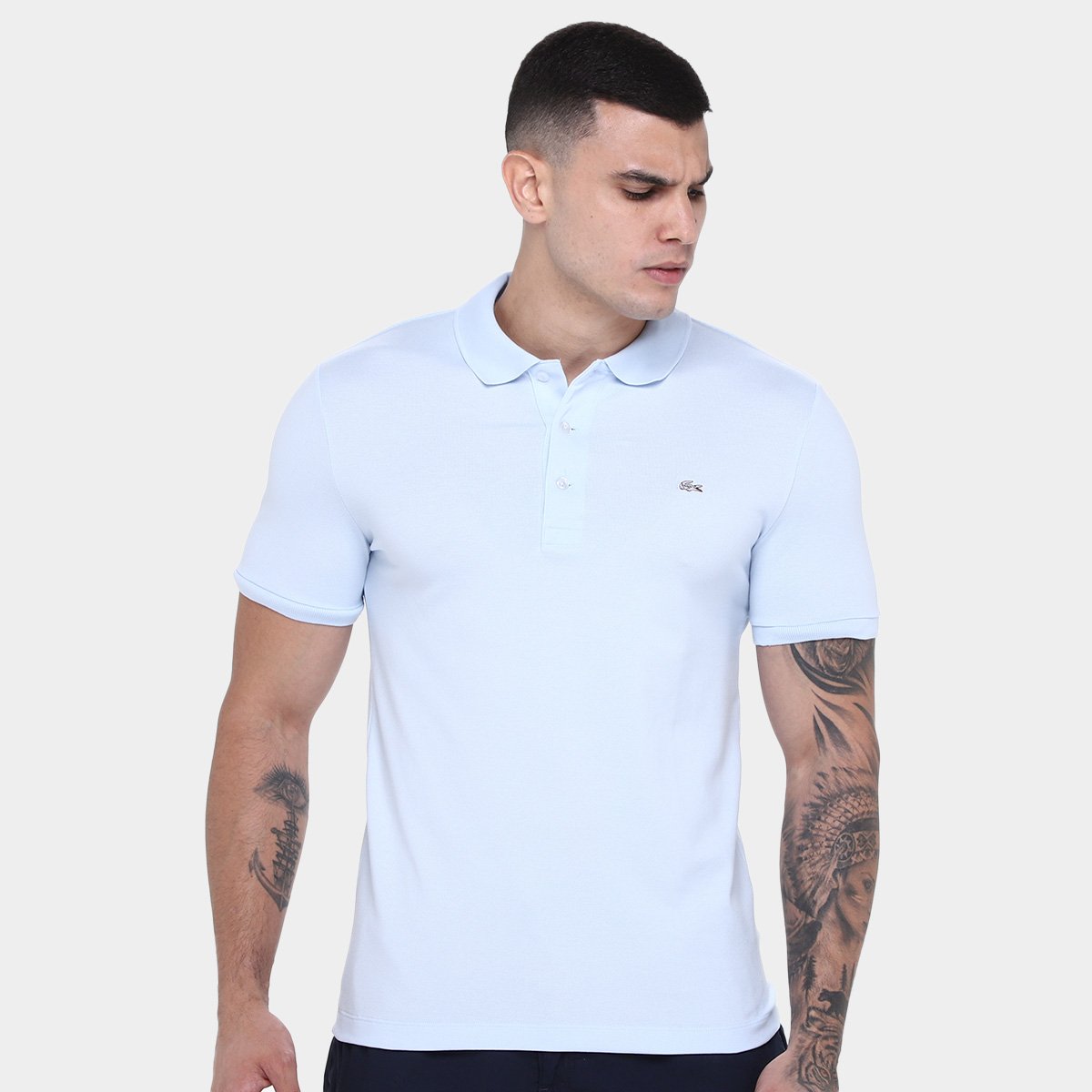 Miniatura Camisa Polo Lacoste Slim Fit Masculina Azul - G