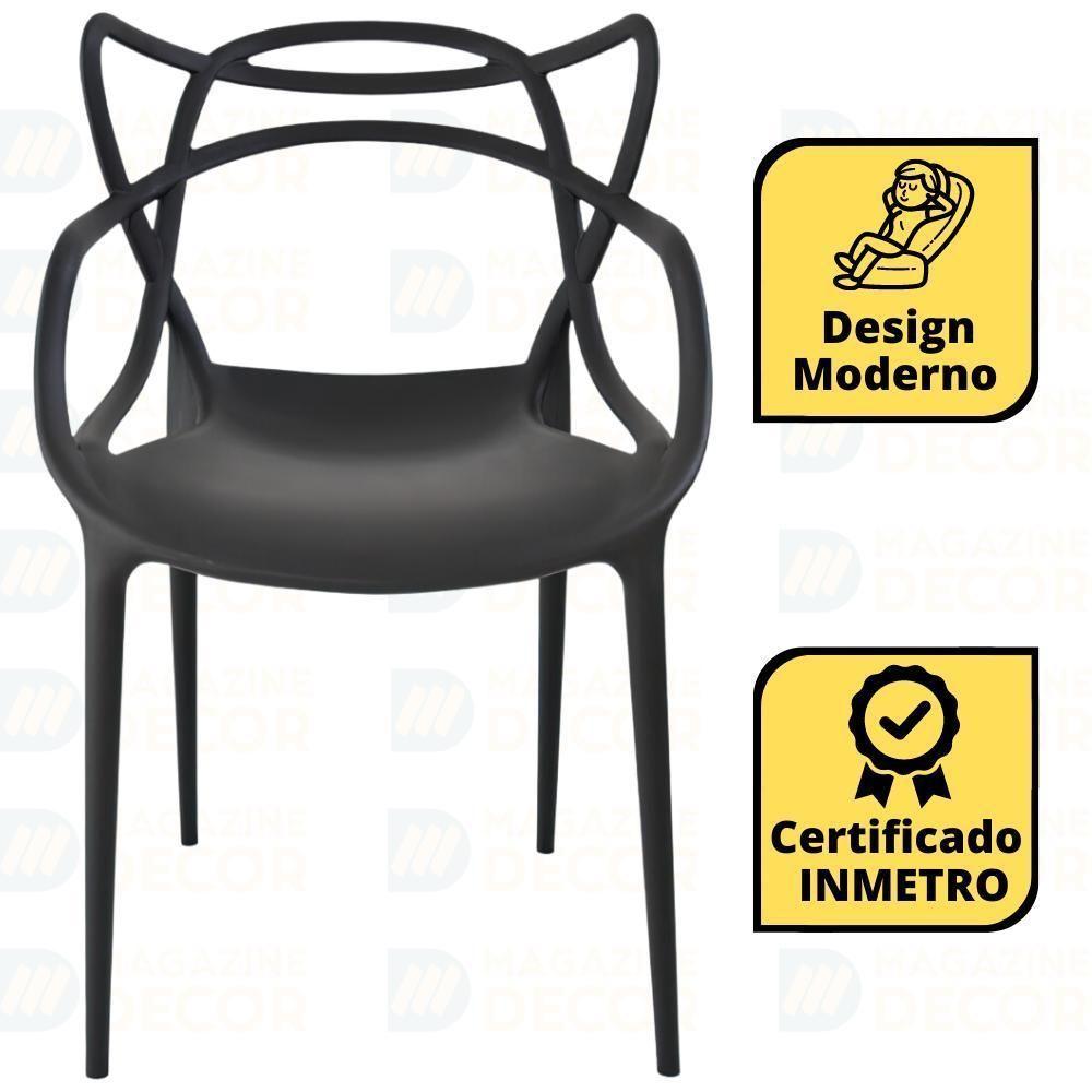 Miniatura Conjunto Mesa De Jantar Redonda Marci Premium Natural 100cm Com 4 Cadeiras Allegra - Preto