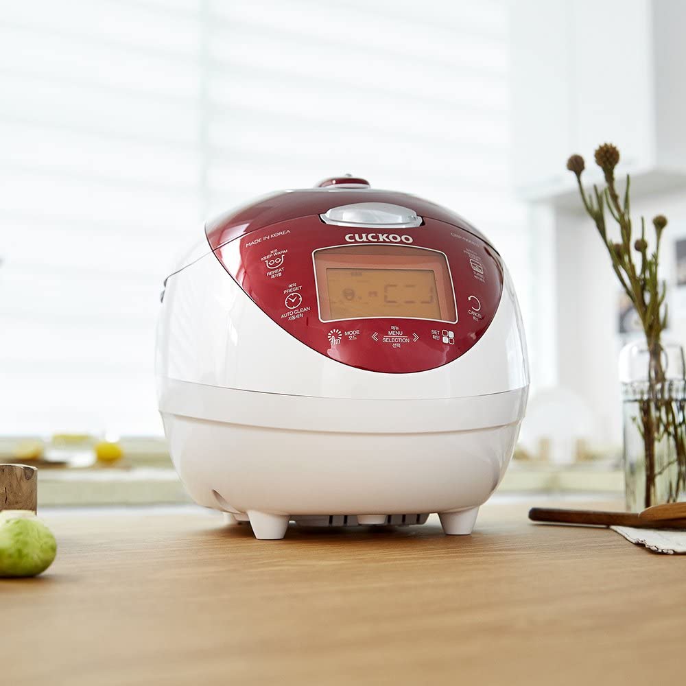 Cuckoo multifuncional e programável panela elétrica de arroz 6 xícaras e algoritmo de cozinha inteligente vermelho