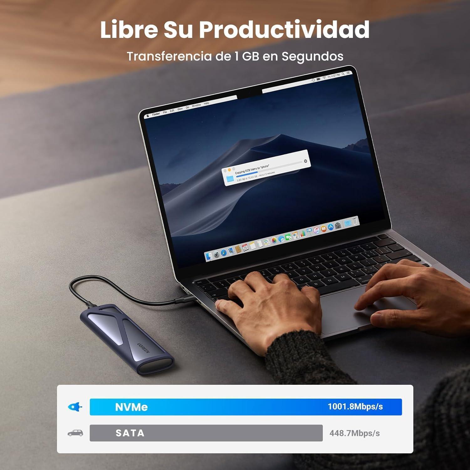 Case Externa Para Ssd M.2 Nvme Pcie / Sata 10 Gbps Usb C 3.2