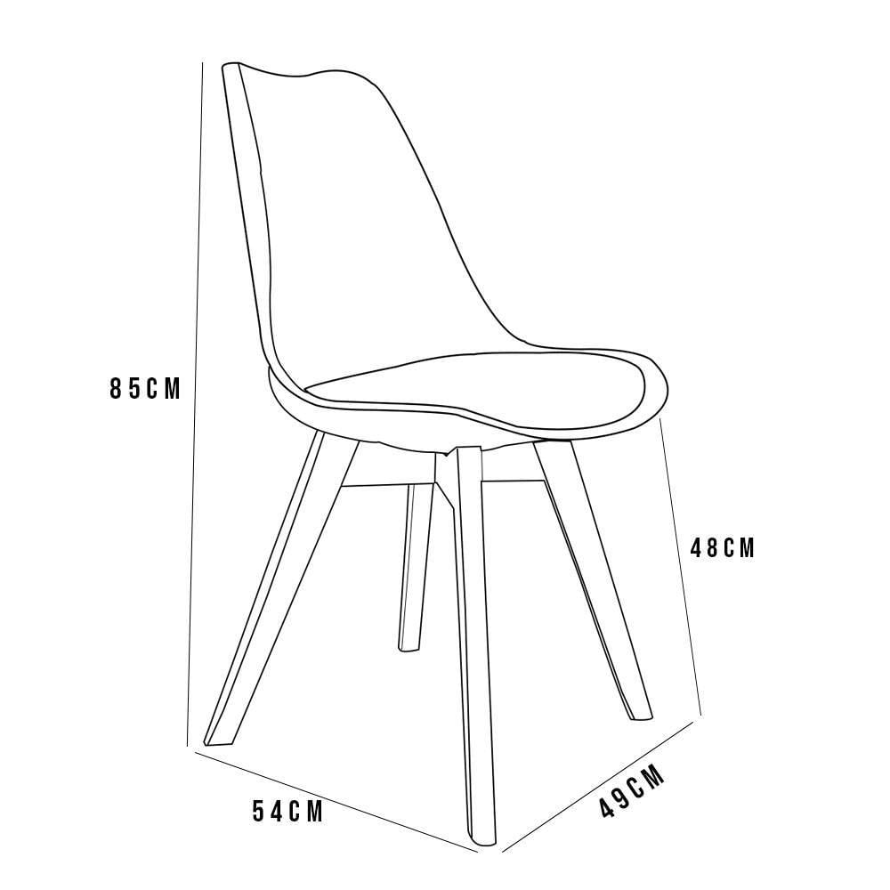 Miniatura Kit 06 Cadeiras Ayla Com Base De Madeira E01 Preto