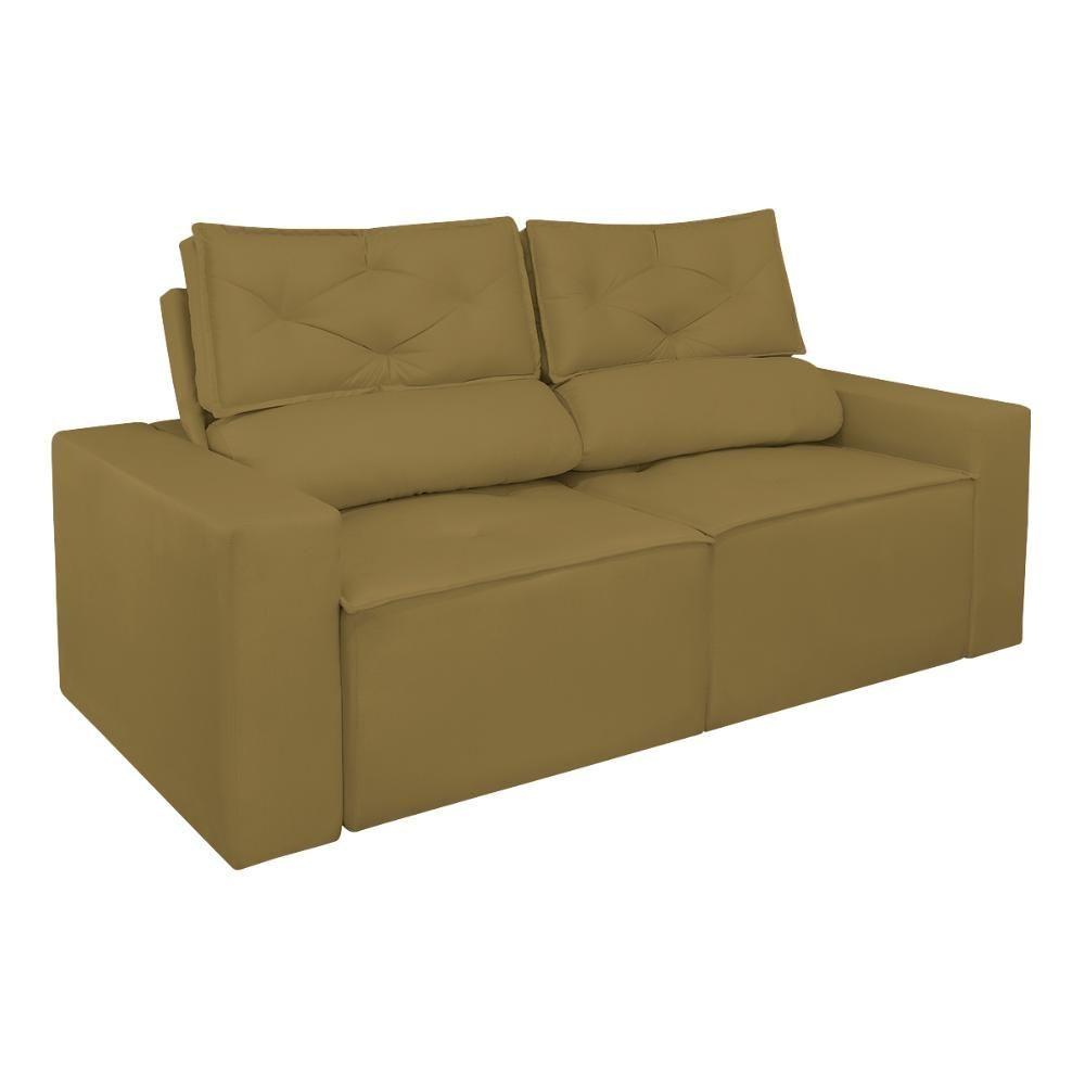 Sofá Reclinável Retrátil Luxo 2 Lugares C- Molas Balaqui Capuccino
