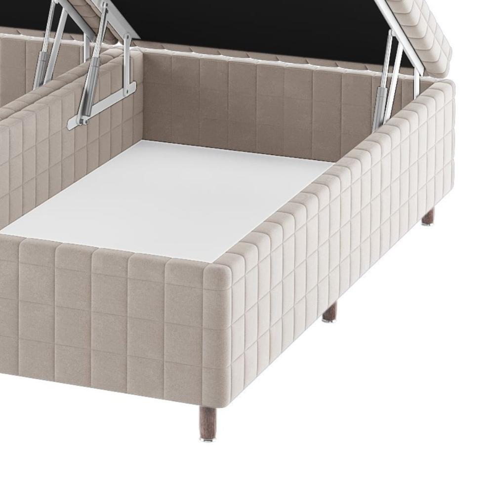 Miniatura Base Box Baú Queen Ibiza 35cm 1,98m 1,58m Turkey Bege
