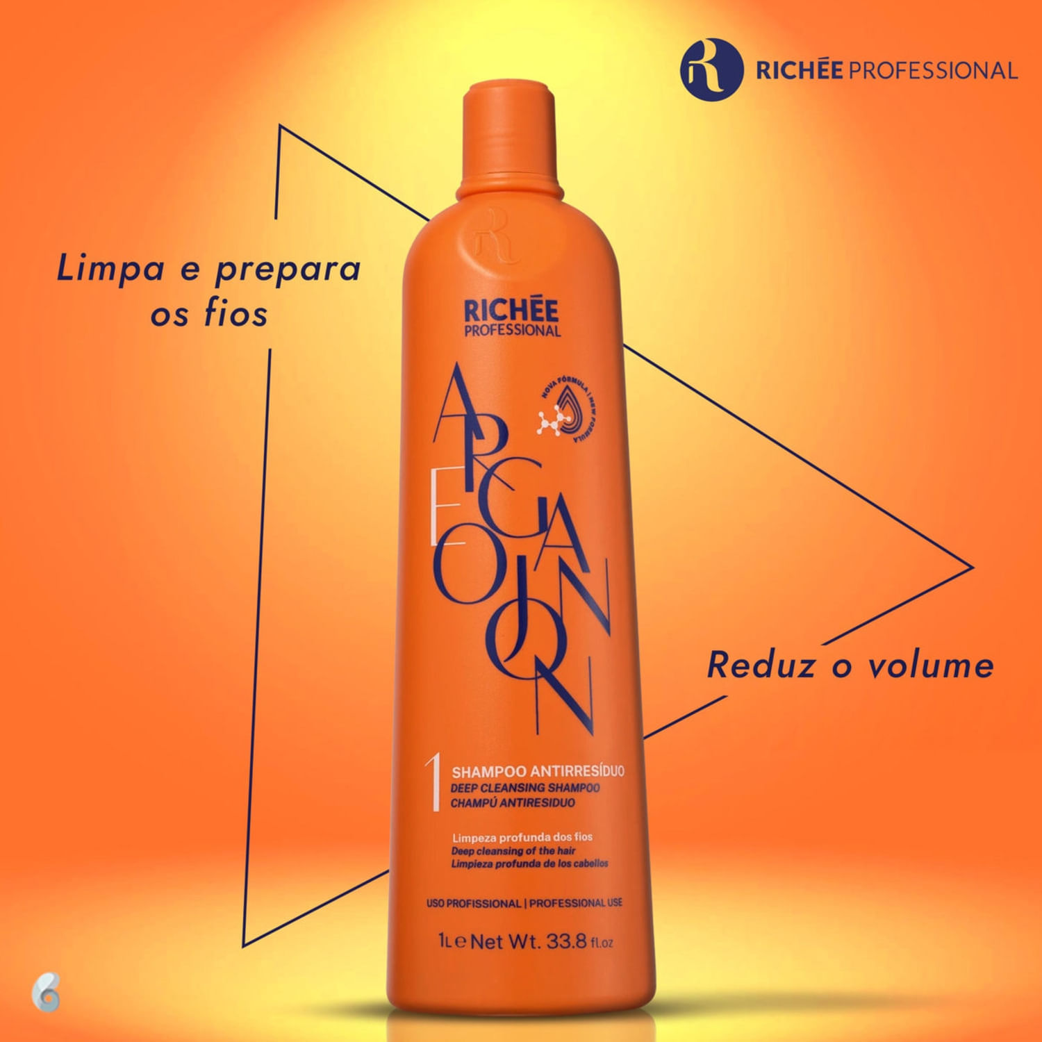 Miniatura Richée Argan E Ojon Profissional - Shampoo Antirresíduo 1L