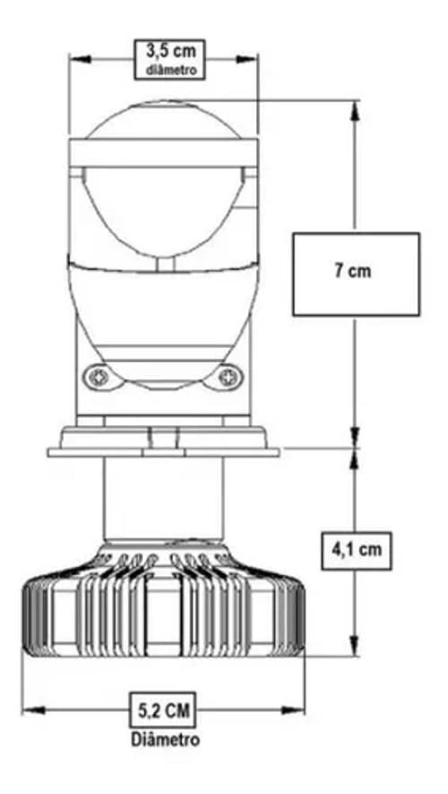Lâmpada De Led H4 Mini Projetor Canhão Eliptico Shocklight