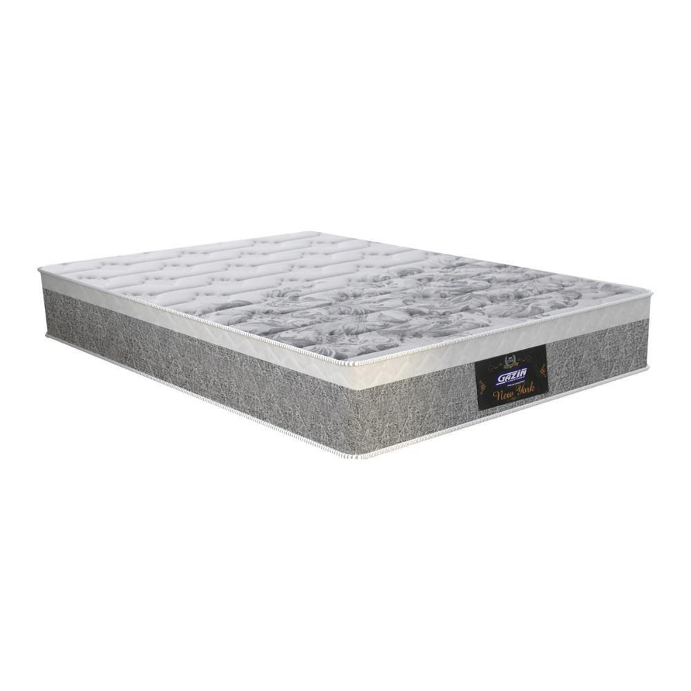 Miniatura Cama Box Conjugado Casal Com Colchão 138x65x188 New York Hf Gazin Cr35334 Natural Cinza
