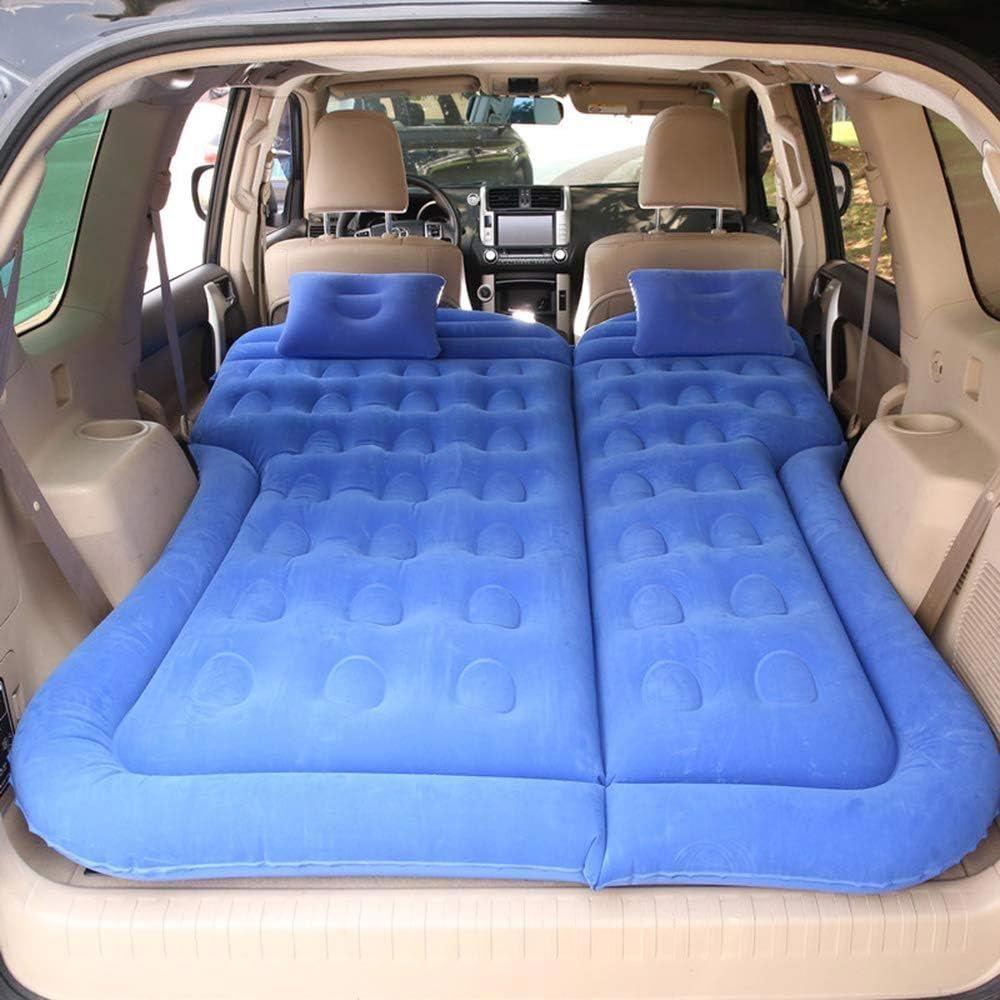 Miniatura Colchão Cama Aveludada Inflável Para Viagem Suv Carro Com Bomba Elétrica 12v E Almofada De Pescoço Vg Plus Azul