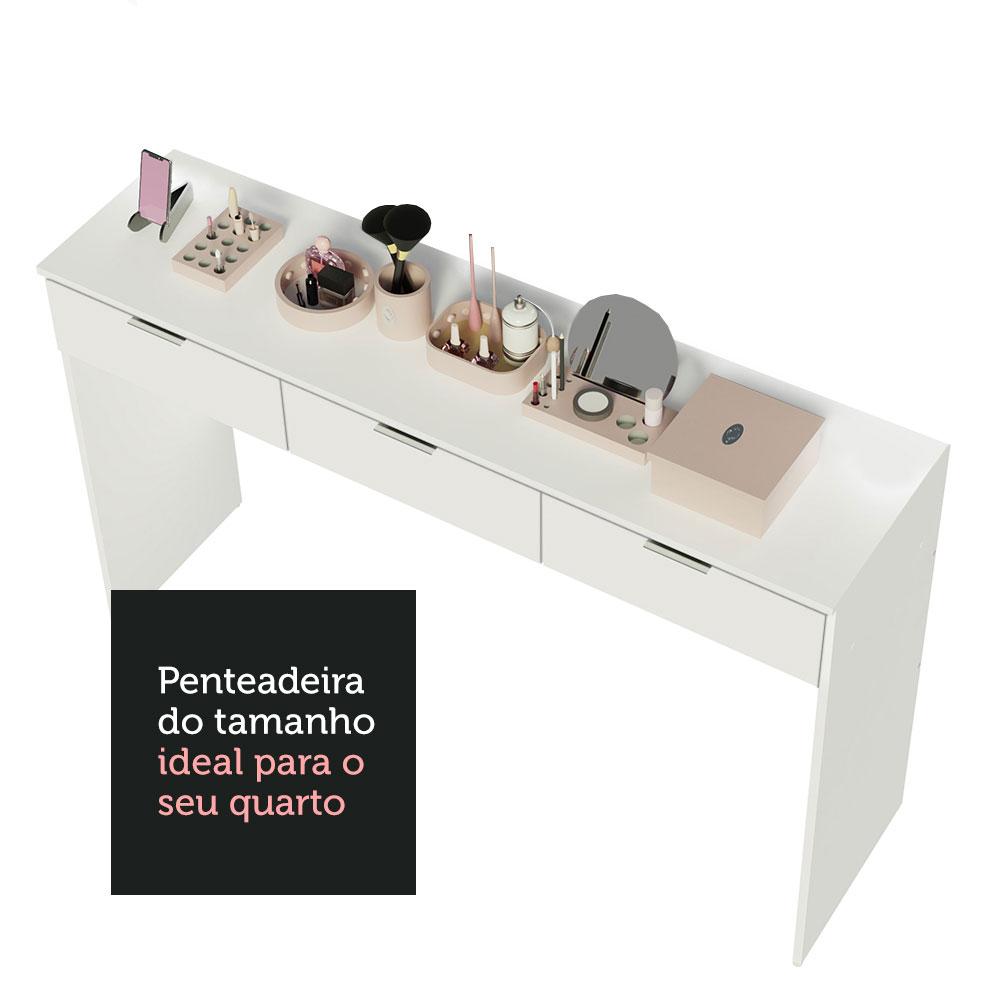 Penteadeira Madesa Camarim Carly com 3 Gavetas (Sem Painel) Branco
