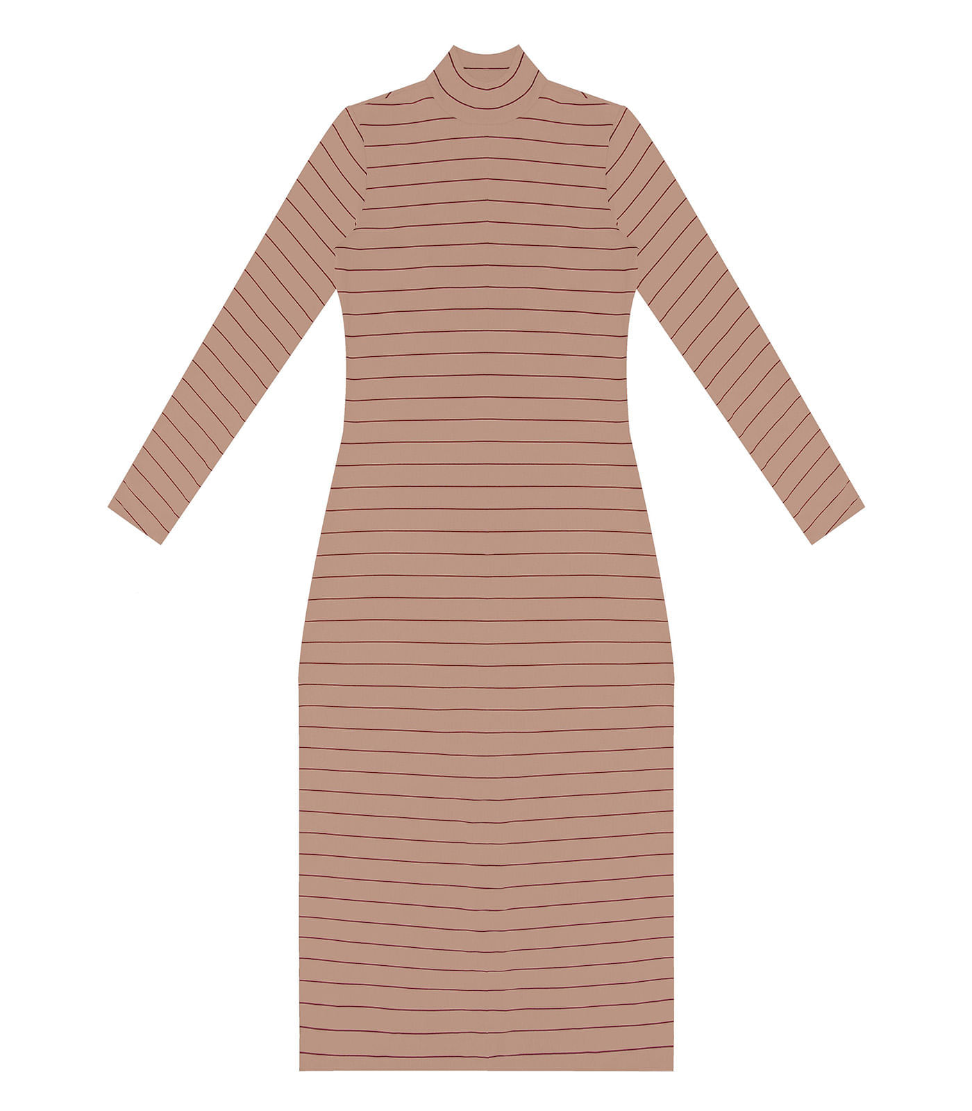 Miniatura Vestido Midi Feminino Rovitex Marrom G