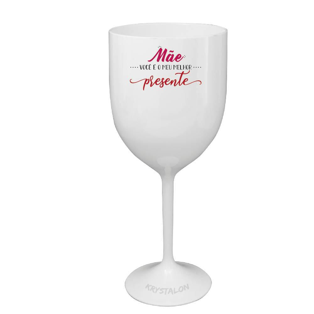 Miniatura Taça Vinho Branca Acrílico Para Dia Das Mães - Meu Presente