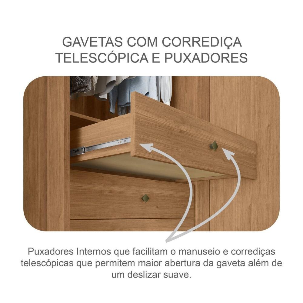 Móveis para Quarto Guarda-roupa Casal Mdf Blumenau Cumaru/Fendi