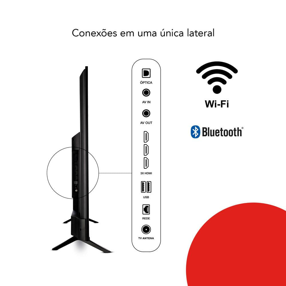 Smart TV Led 50" WiFi AWSTV50BL02A Aiwa Preta