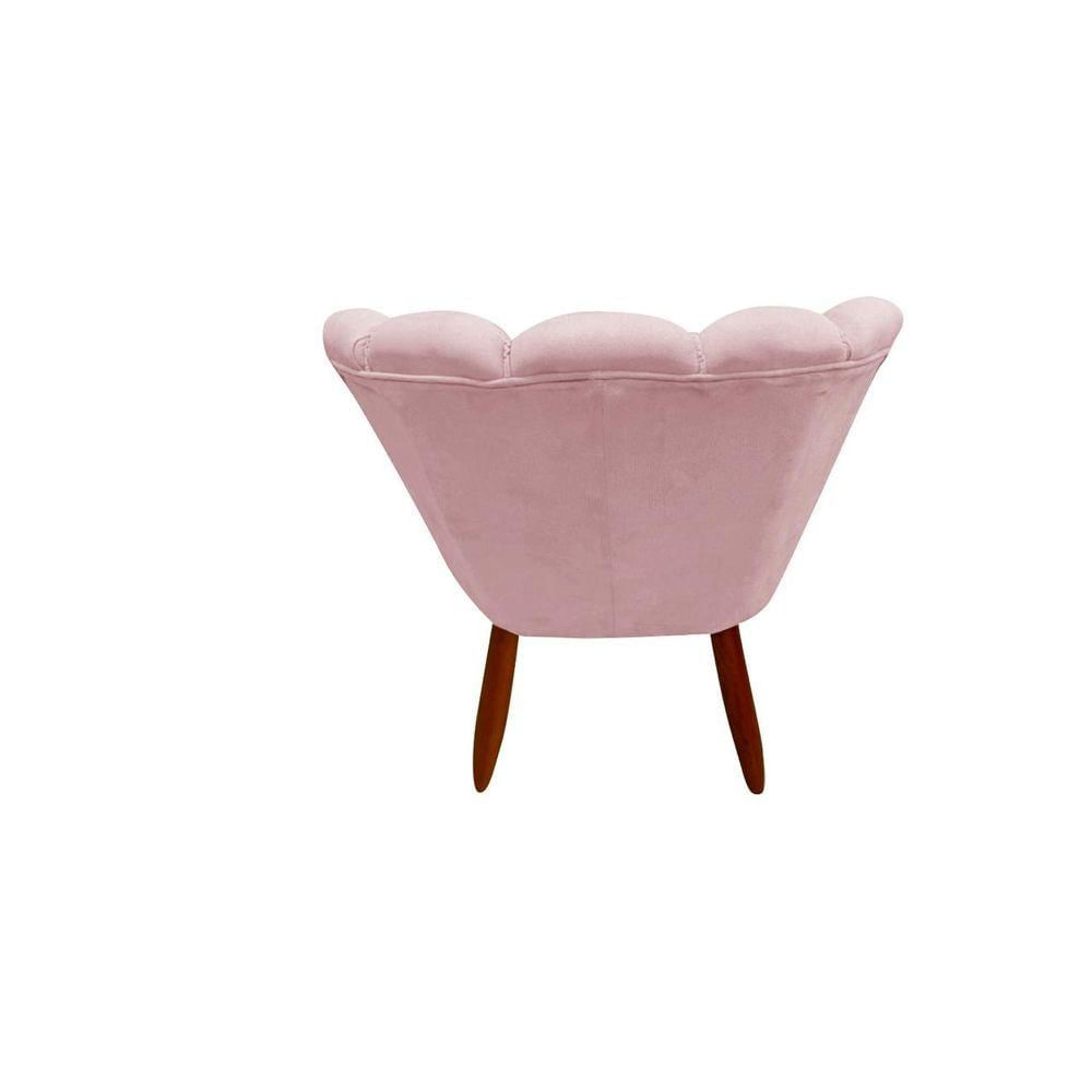 Miniatura Poltrona Cadeira Pétala Penteadeira Dritex veludo Rose