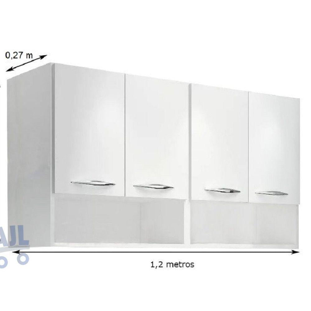 Miniatura Módulo Aéreo De Parede Com 4 Portas Branco