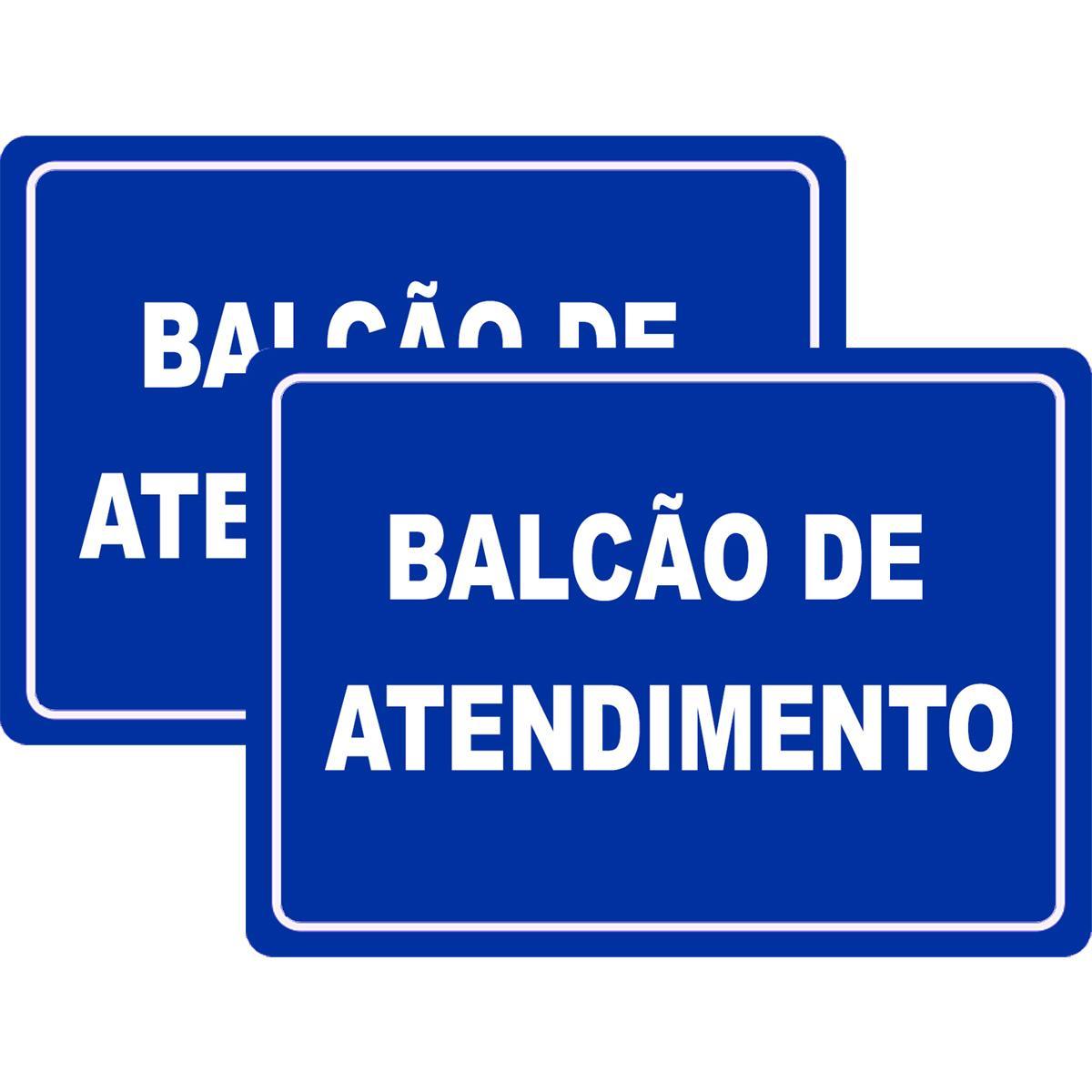 Miniatura Kit 2 Placa Aviso Balcão De Atendimento 30Cmx20Cm Pvc