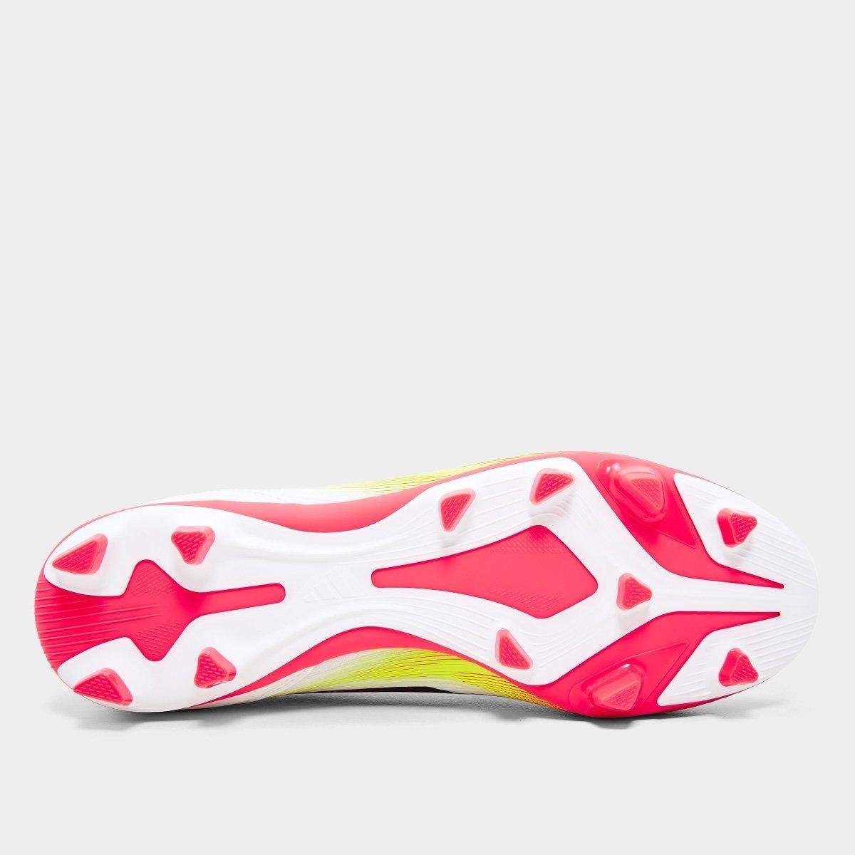 Miniatura Chuteira Campo Adidas F50 Club Unissex Branco+Rosa - 37