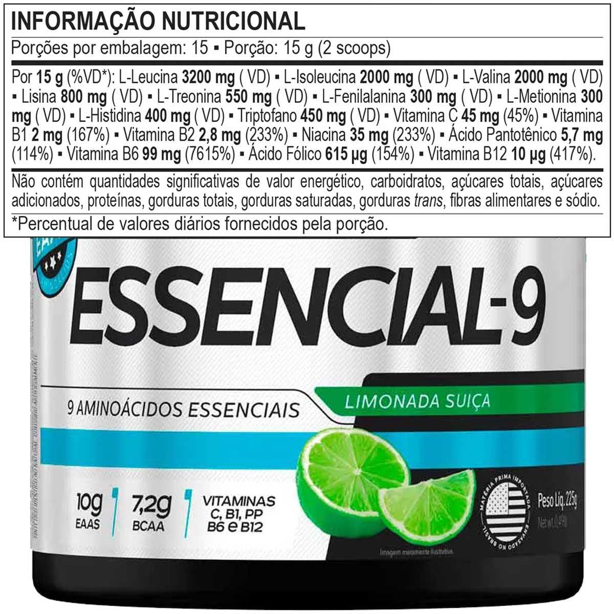 Miniatura Aminoácidos Essencial 9 Eaa 225G + Creatina 150G Limonada