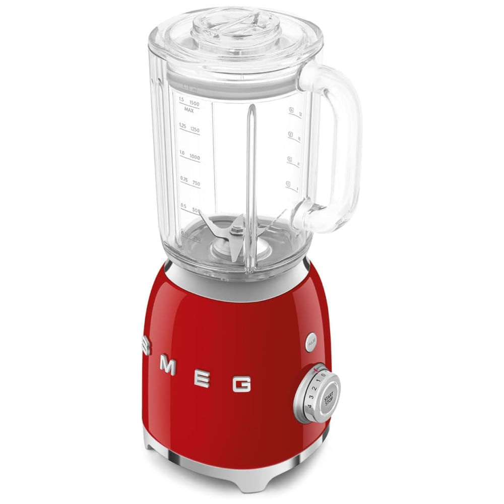 Miniatura Liquidificador SMEG BLF03 Retro Style 600W com Jarra de 1,5 Litros, Livre de BPA, 3 Velocidades, Funções de Pulso, Trituração de Gelo e Design Anos 50