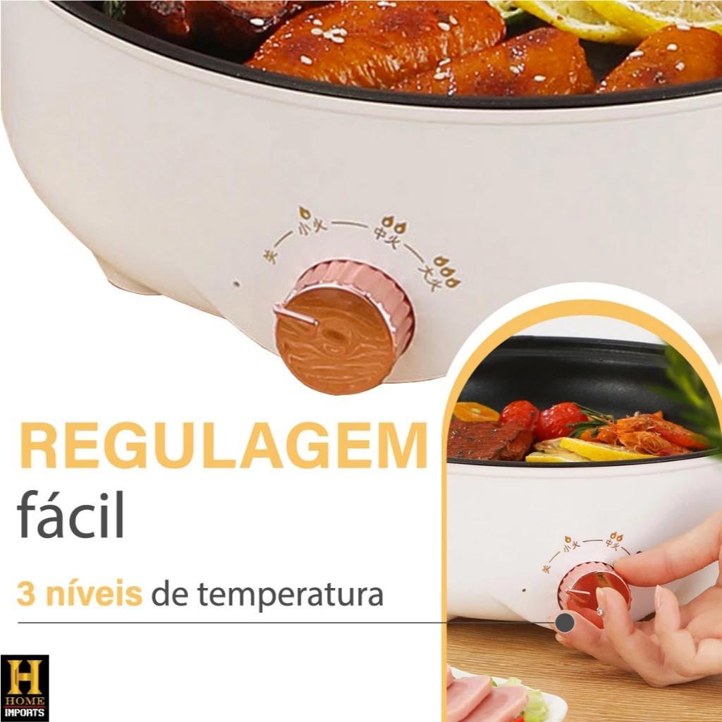 Panela Elétrica Assadeira Antiaderente Grande 3 Níveis 600W
