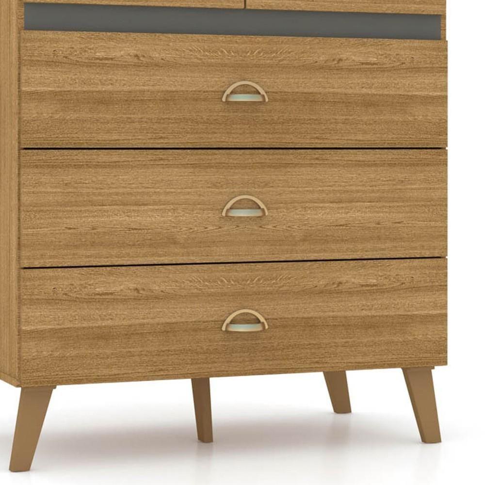 Miniatura Cômoda 5 Gavetas Estilo Retrô 91cm Ziza V02 Nature-alasca - Mpozenato