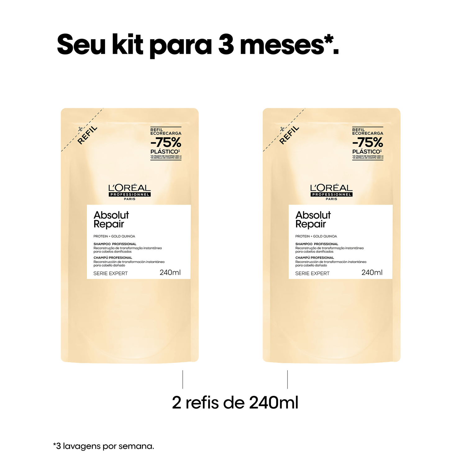 L'Oréal Professionnel Serie Expert Absolut Repair Gold Quinoa + Protein Refil - Shampoo 240ml