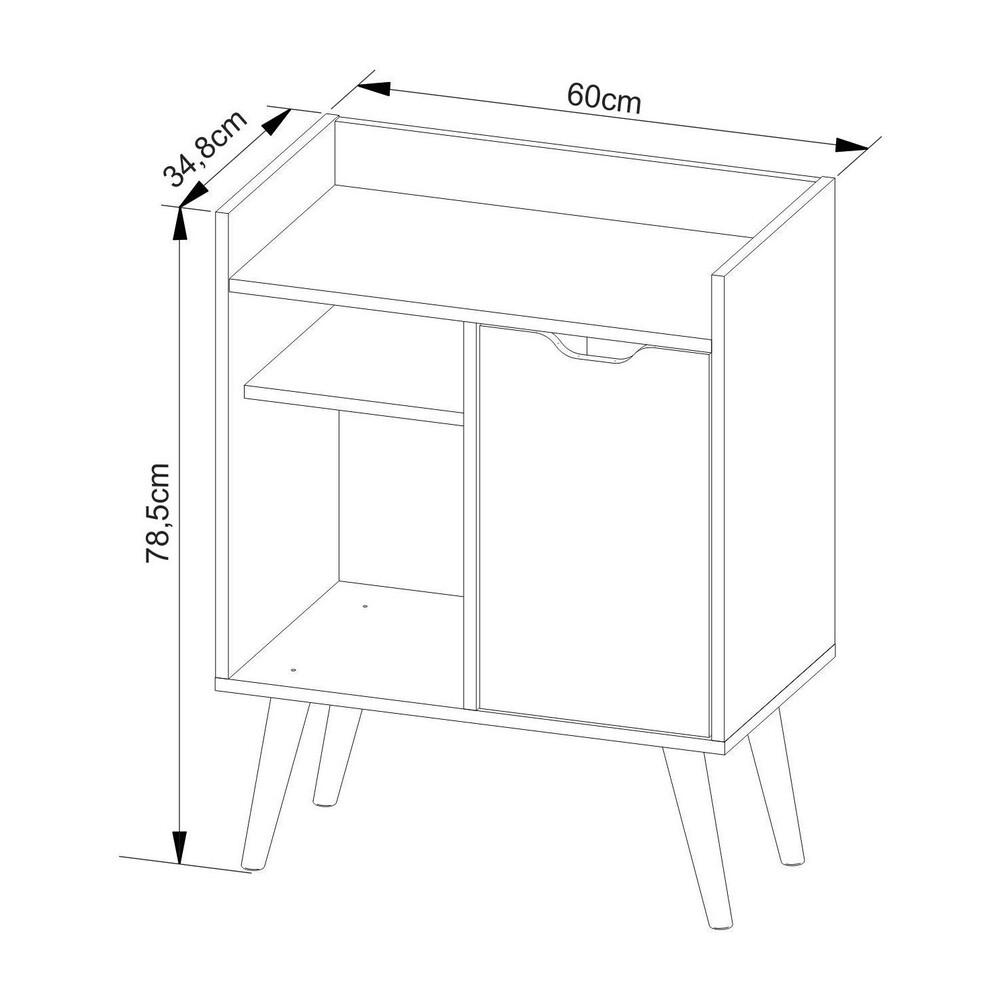 Miniatura Adega Bar 60cm com 1 Porta Multimóveis CR50064 Amêndoa