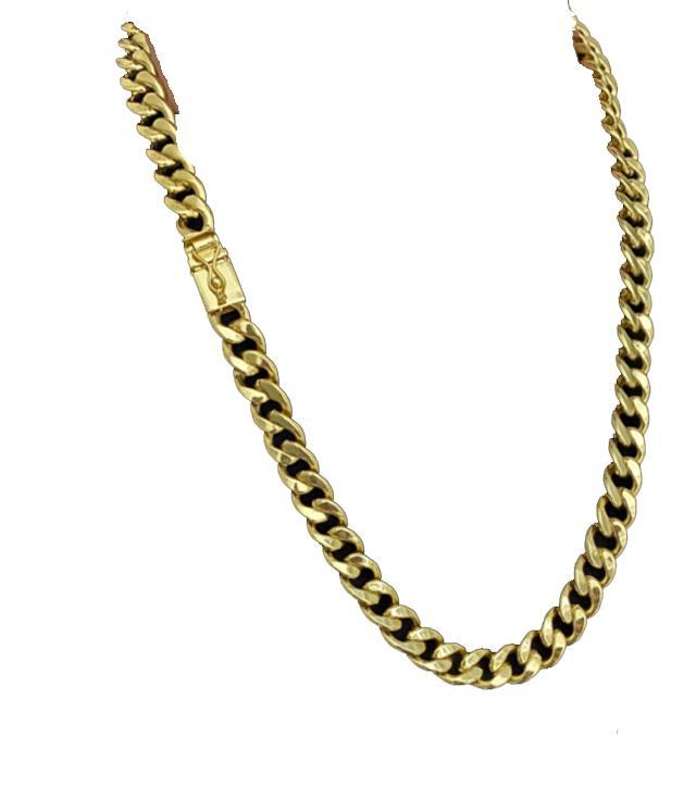 Miniatura Corrente Pitbull 13Mm + Pingente São Jorge - Banhado A Ouro