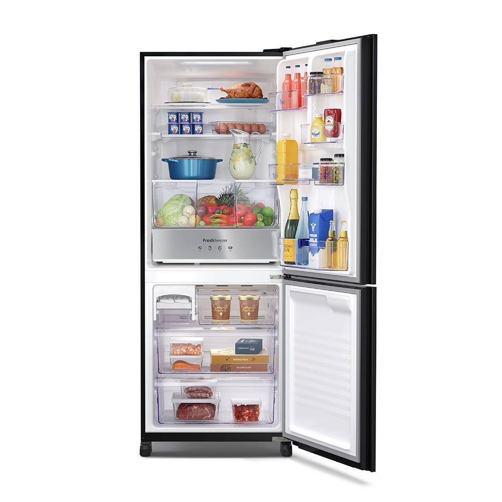 Geladeira Panasonic BB65 Black Glass Inverse Frost Free 450L Inverter A+++ - NR-BB65GVFB 110V