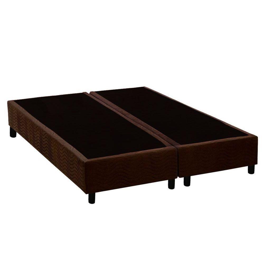 Miniatura Cama Box Base Queen Universal Suede Brown (158X198X20) - Costa Rica