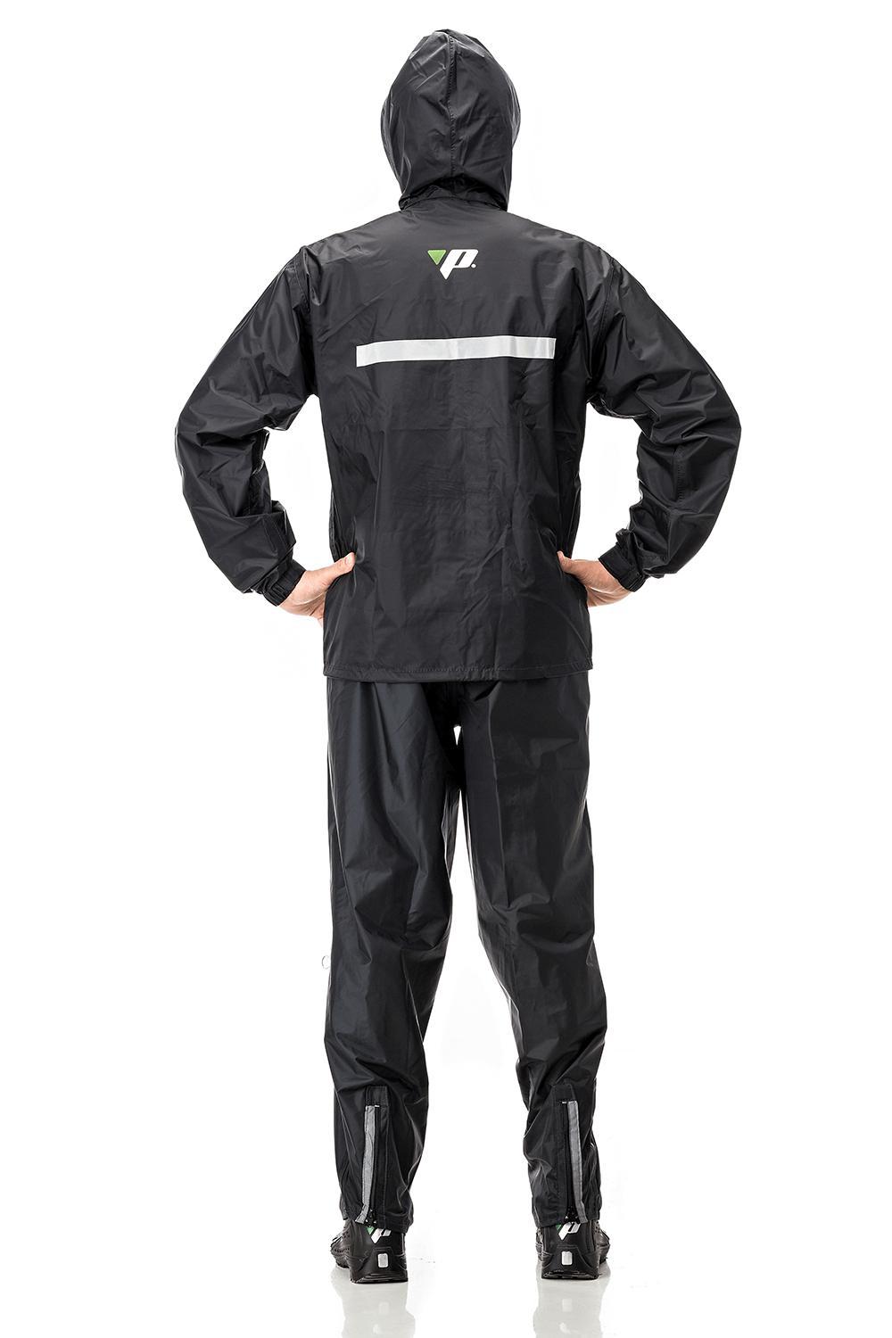 Miniatura Capa De Chuva Motoqueiro Nylon Pantaneiro Capuz - Preto - M