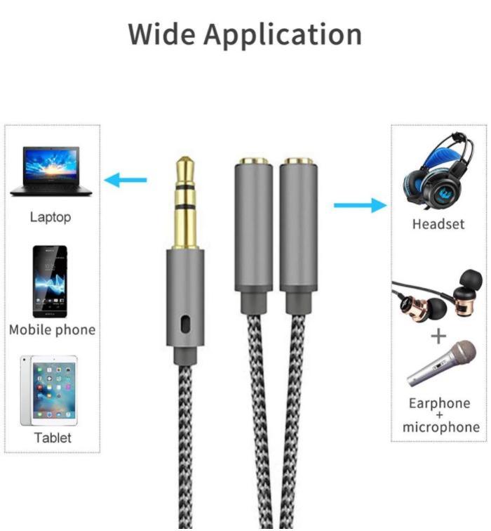 Miniatura Adaptador Em Y Splitter Fone De Ouvido E Microfone P2