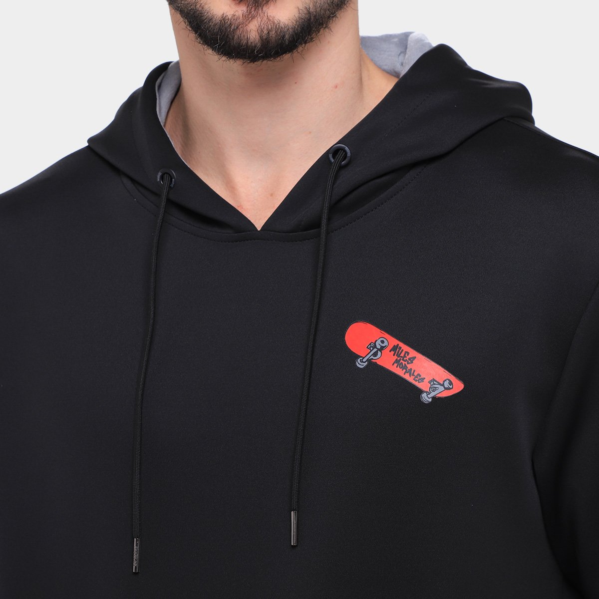 Miniatura Moletom Mooncity Miles Morales Masculino Preto - G