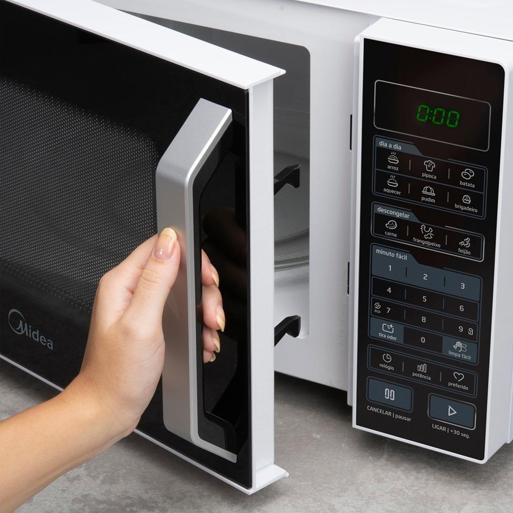 Miniatura Forno Micro-ondas Midea 27L 800W Branco e Preto MXSA27P1 - 110V
