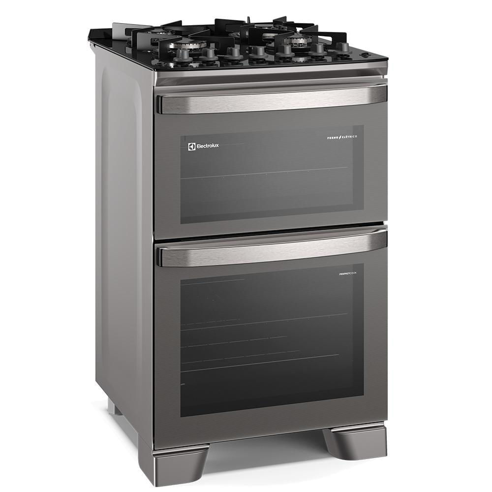 Fogão de Piso Electrolux de 04 Bocas Experience com PerfectCook360 Prata - FE4DC 110