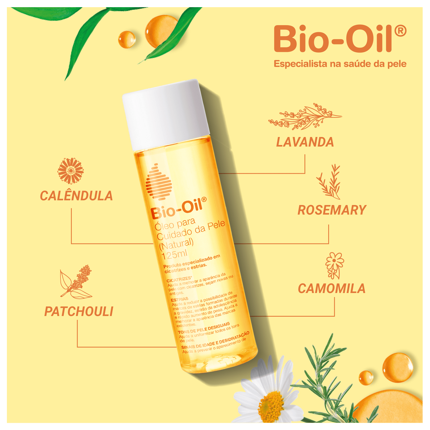 Miniatura Óleo Corporal Bio-Oil 100% Natural 60ml