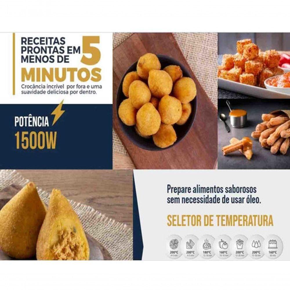 Miniatura Fritadeira Eletrica Britania 4,1 Litros Sem Oleo Air Fryer Bfr10p 220V Preto