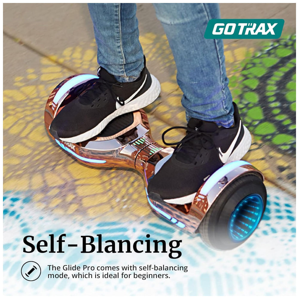 Miniatura Hoverboard Elétrico com Alto Falante, Auto Equilíbrio, Luz Led, Alcance de 9 km, h, 200W, Gotrax, Rosa