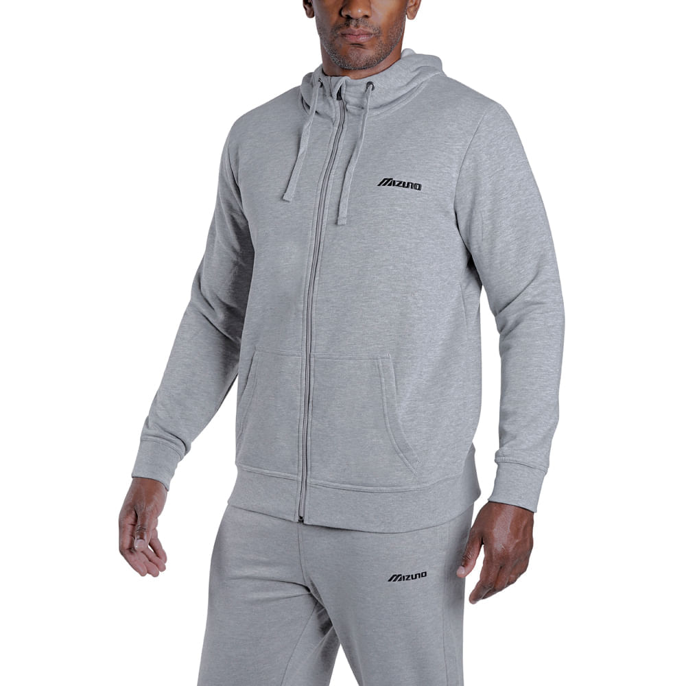 Miniatura Moletom Masculino Mizuno Zipper Cinza - G